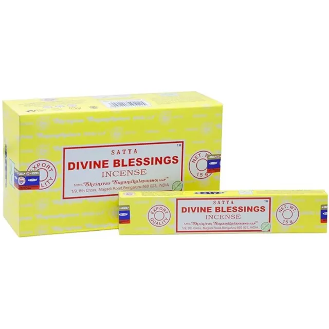 Satya Divine Blessing wierook 15 grams Satya - doos van 12 st. Bonte kleuren