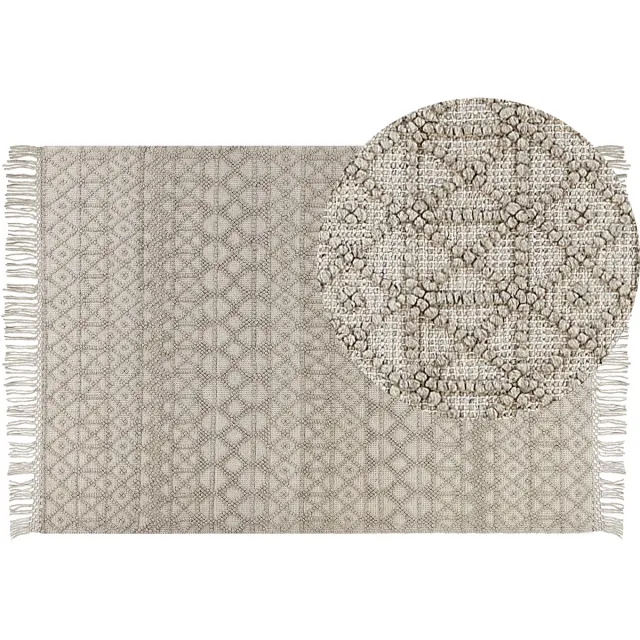 Beliani ALUCRA - Modern vloerkleed - Zandbeige - 160 x 230 cm - Wol