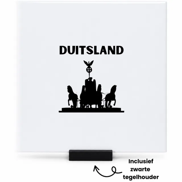 Hacebo 8720862709515 tegeltje met tegelhouder - Piloot - Duitsland cadeau - tegeltjes met tekst - beste land - Leuk cadeau voor je Vriend om te geven - spreuktegels - 15x15 CM Wit