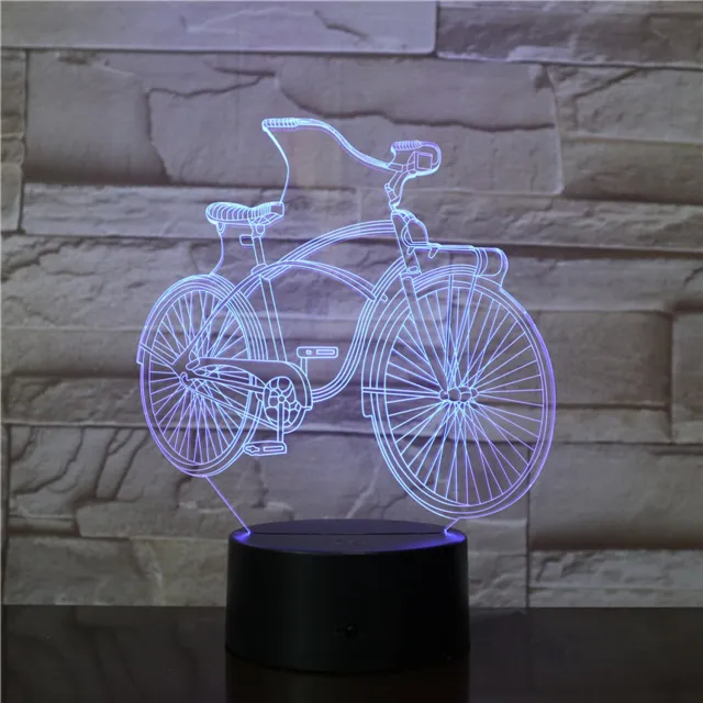 MC Living 3D Led Lamp Met Gravering - RGB 7 Kleuren - Fiets