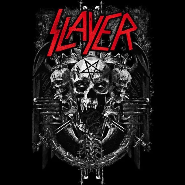 Rock Off Slayer - Demonic Textiel Poster - Zwart