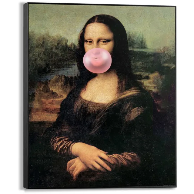 Reinders Schilderij Mona Lisa Bubblegum - 50 x 40 - Hout - REINDERS