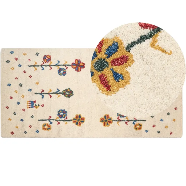 Beliani HUSUNLU - Modern vloerkleed - Beige - 80 x 150 cm - Wol