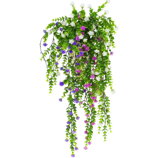 Ibenzoa Set van 3 Kleurrijke Hangende Kunstplanten voor Binnen- en Buitendecoratie groen