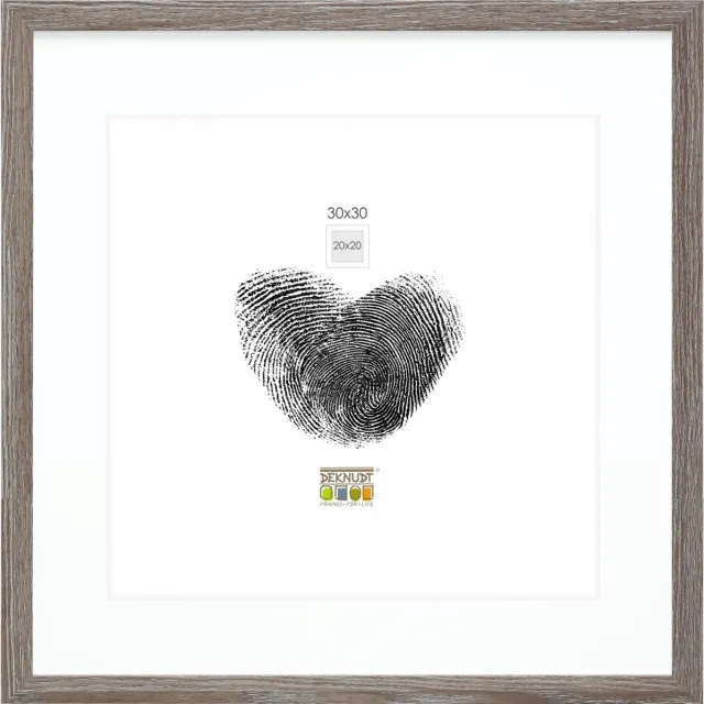 Deknudt Frames fotolijst - grijs met passe-partout - 20x20 / 30x30 cm