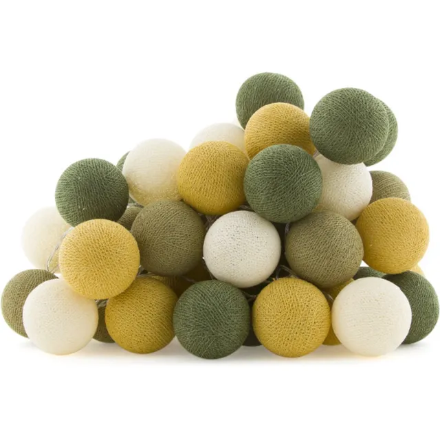 Cotton Ball Lights LED lichtslinger voor binnen - Handgemaakt en Fairtrade - 50 lampjes - Jungle