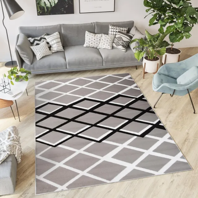 Tapiso Dream Vloerkleed Grijs Zwart Geometrisch Modern Woonkamer Tapijt Grijs Antraciet Wit