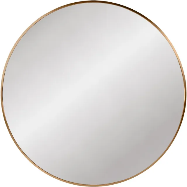 CLP Elsie Wandspiegel - Rond - Diepte lijst 3 cm - ideaal voor woonkamer, slaapkamer of badkamer - gold matt goud mat