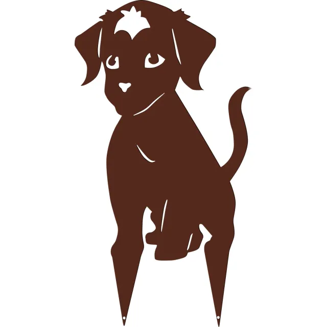 Louis Moulin Decoratieve tuinsteker hond 20x36.5cm roestkleur