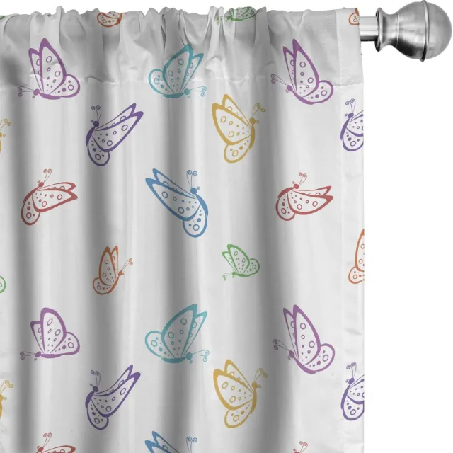 ABAKUHAUS Vlinder Gordijnen – 2x75x245 cm – Meerkleurig Mehrfarbig