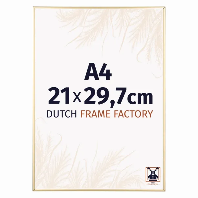 Dutch Frame Factory Fotolijst A4 21x29,7 cm - Aluminium - Goud - Kampen