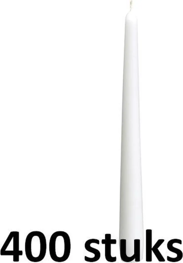 Smulders Deco 400 stuks dinerkaarsen wit 245/23 (7 uur)