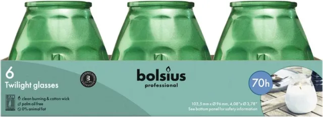 Bolsius Horeca Twilight - 104/96 - 6 stuks per verpakking - Metallic Groen Wit, groen