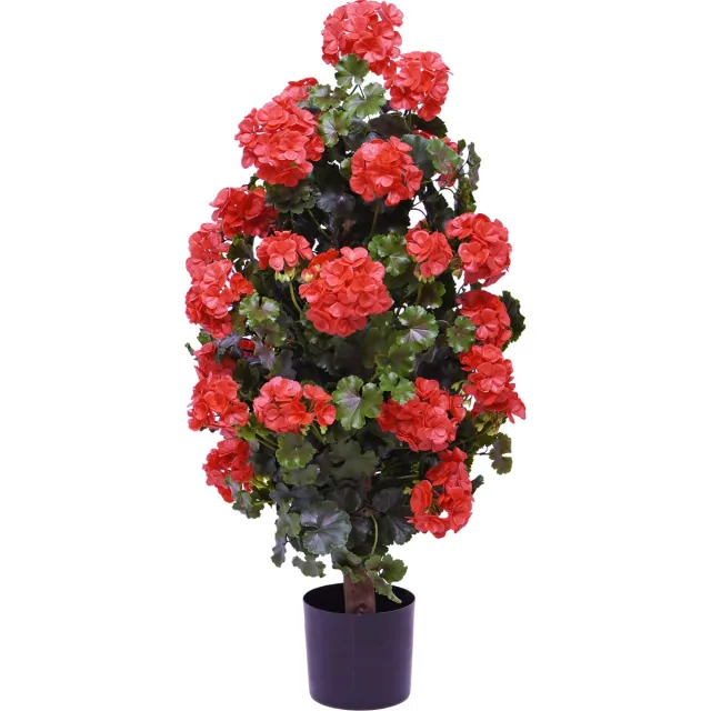 maxifleur Kunstplanten Geranium pyramide 110cm kunstplant UV rood