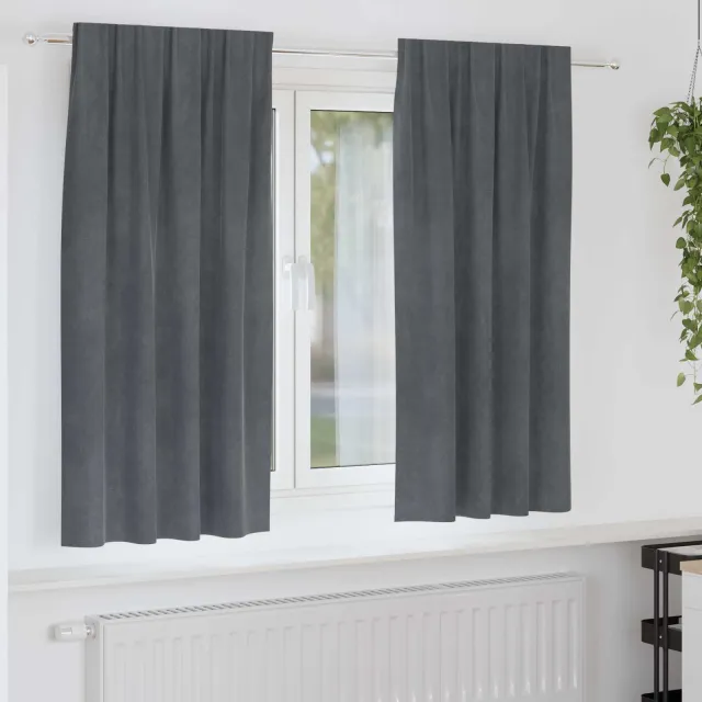 vidaXL Gordijnen 2 st Lichtgrijs 140 x 175 cm fluweel
