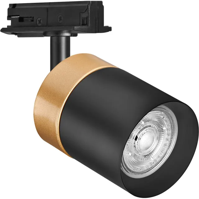 Osram TRACKLIGHT railsysteem armatuurkop, goud/zwart, met GU10-voet, kan worden uitgerust met een normale of slimme lamp, slim, WiFi, loft-achtig ontwerp, IP20-bescherming Zwart/goud