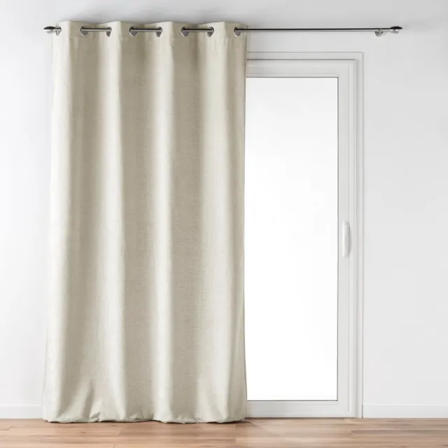 Douceur d intérieur Douceur d'intérieur - Gordijn met ringen, linnenlook, VERRA, 140 x 260 cm Beige
