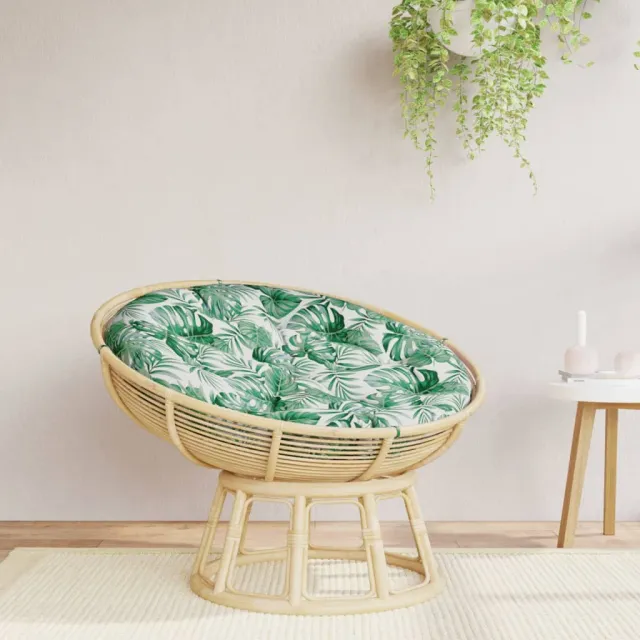 vidaXL Zitkussen rond bladpatroon Ø 100x11 cm oxford stof Groen