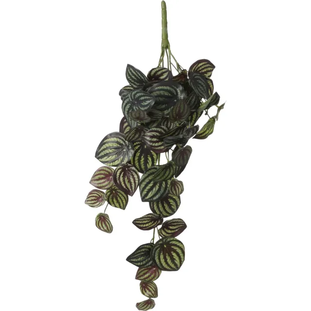Mica Decorations Mica Decoration Peperomia kunstplant - hangplant - 58 x 14 cm - Kamer/kantoor planten Variegated, donker groen