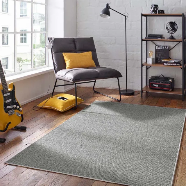 Tapeso Laagpolig vloerkleed - Fleur grijs 80x150