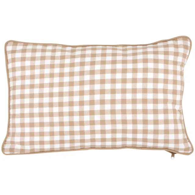 Atmosphera Créateur d'intérieur® Katoenen kussen met vichy-motief GROOVE Beige lin