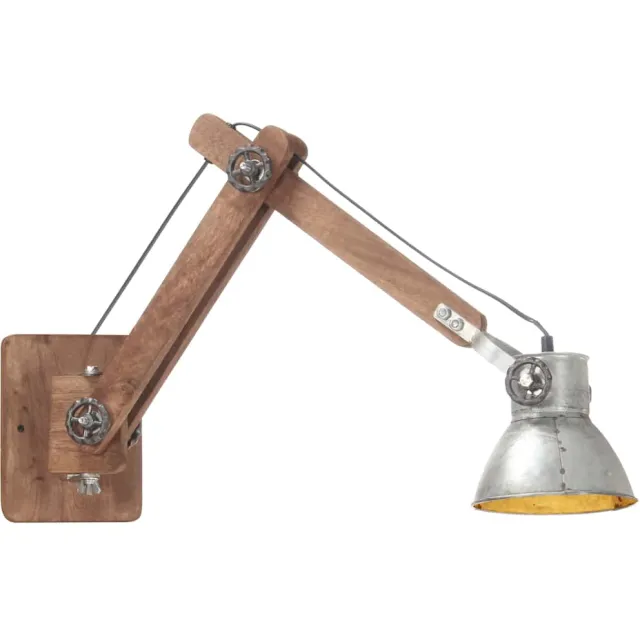 vidaXL Wandlamp industrieel rond E27 zilverkleurig