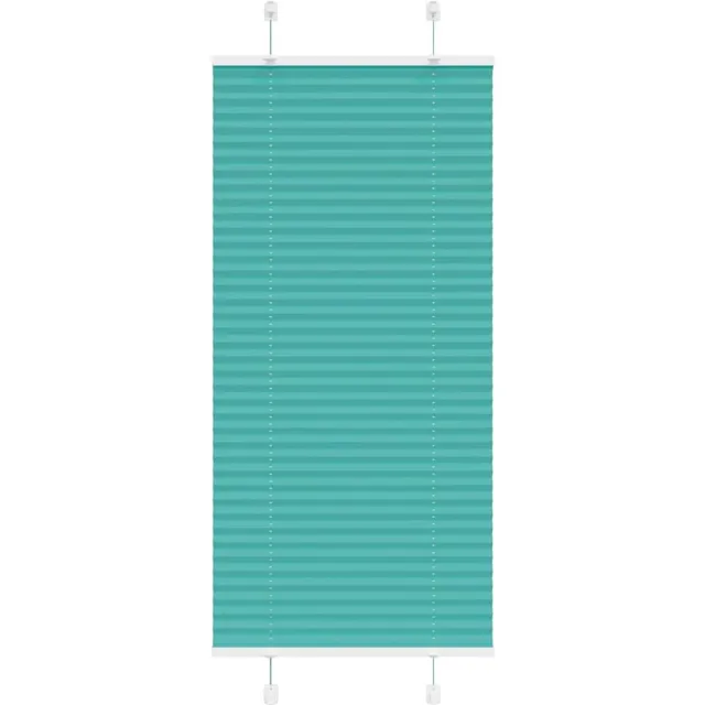 vidaXL Plisségordijn - 65x100 - cm - stof - 64,4 - cm - polyester - plissé petroleumgroen