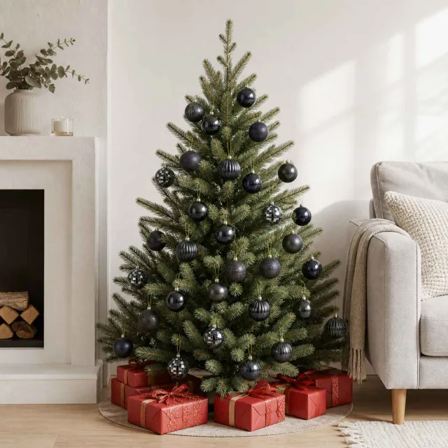 vidaXL Kerstballen set 50 st Zwart Dia. 8 cm Polystyreen