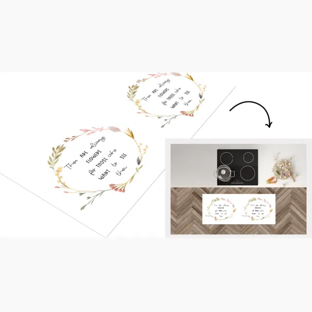 KitchenYeah Keukenloper - Loper keuken - There are always flowers for those who want to see them - Quotes - Spreuken - Keukenloper vinyl Multicolor