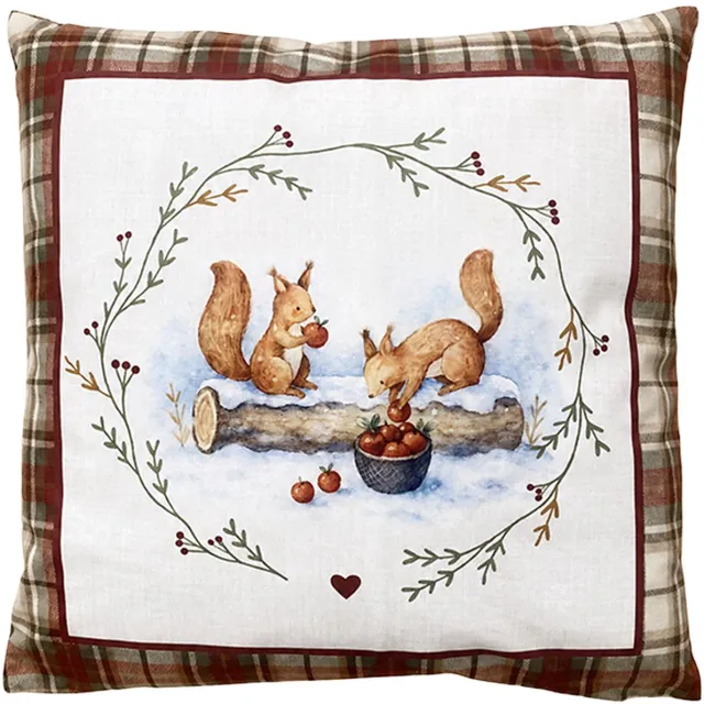 Clayre & Eef Sierkussen 45x45 cm Bruin Polyester Eekhoorn