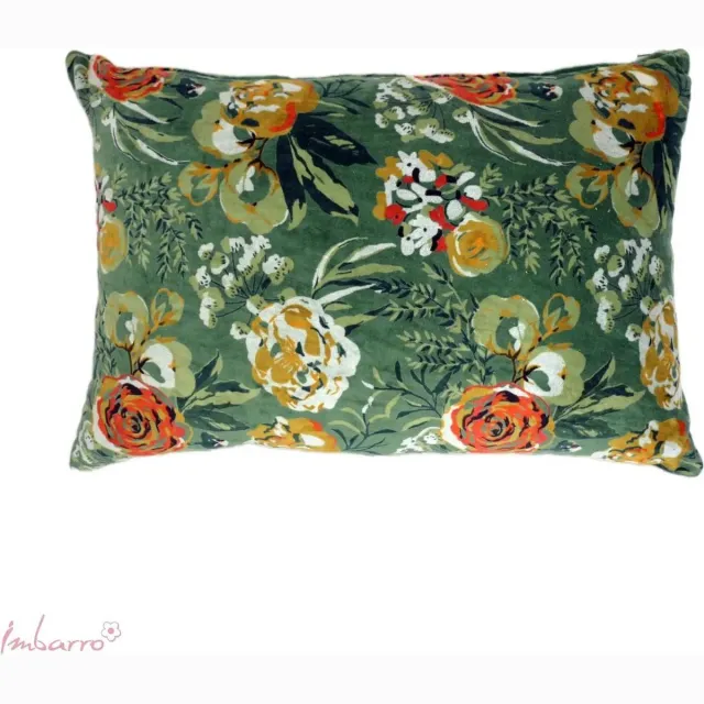 Imbarro Kussen - Sierkussen - Evelynn - Green - 100 % katoen velvet - 40x60 cm Groen