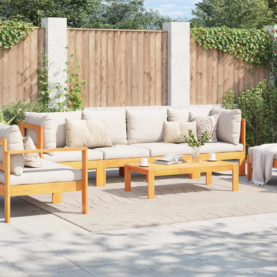vidaXL Binnen- en buitentapijt PALMERAS Beige 240 x 240 cm Polyester, foto 3