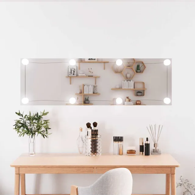vidaXL Wandspiegel met LED's rechthoekig 30x100 cm glas Zilver