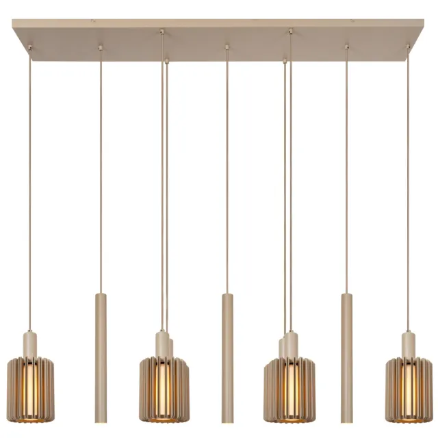 Lucide LAMBRES - Hanglamp - 6xE27 - Taupe