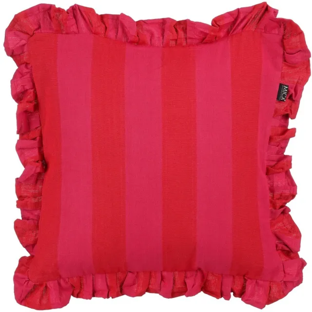 Mica Decorations Sierkussen - L45 x B45 x H10 cm - Katoen - Roze, Rood