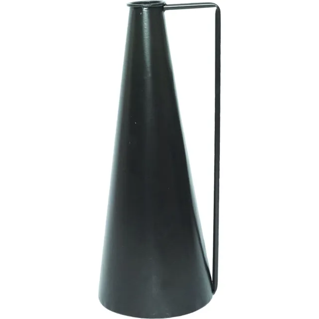 Oneiro Luxe Vaas VASE TROMSO METAL D15H36CM BLACK – hotel chique - binnen – accessoires – tuin – decoratie – bloemen – mat – glans – industrieel - droogbloemen Zwart