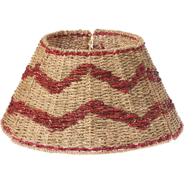 Beliani HIVER - Kerstboomrok - Natuurlijk/Rood - ⌀ 43 cm - Zeegras