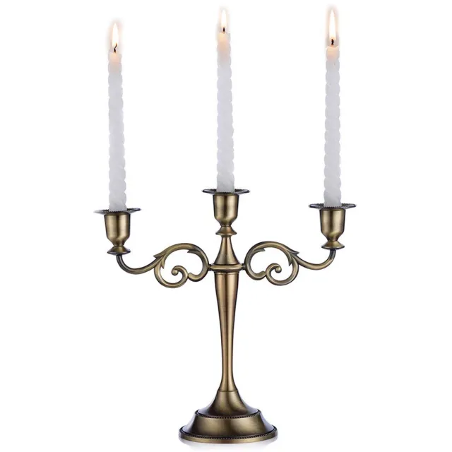 Ibenzoa Elegant Aluminium Kandelaar voor Tafeldecoratie en Sfeervolle Avonden goud