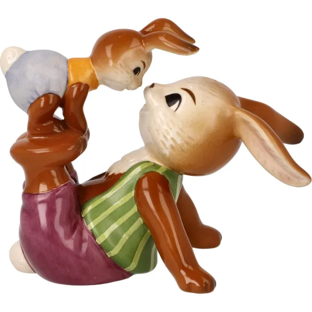 Goebel Pasen | Decoratief beeld / figuur Haas Brutaal | Aardewerk - 10cm - paashaas