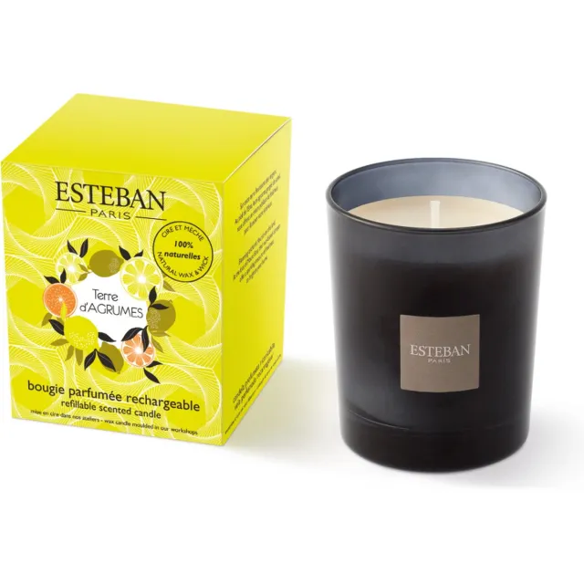 Esteban Classic Terre d'Agrumes Geurkaars 180gr Antraciet