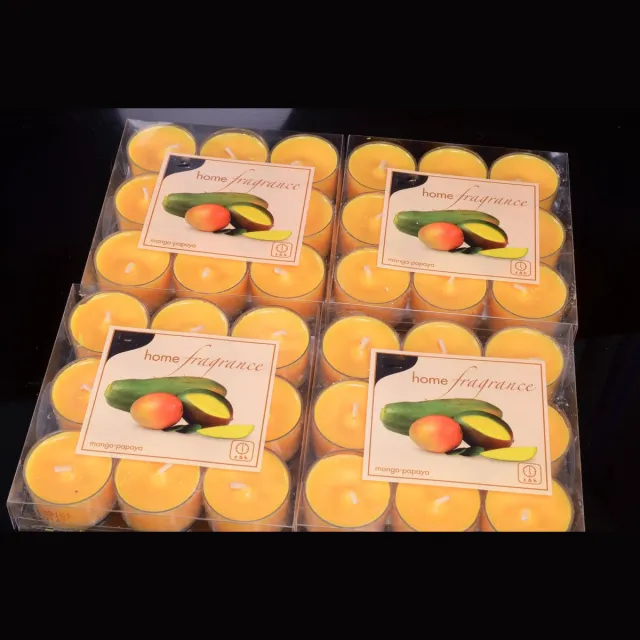 MilaNNE Set van 36 stuks geurkaarsen in de heerlijke Mango / Papaya geur geel