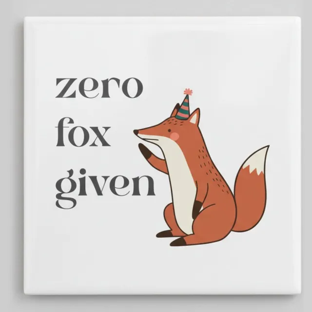 Nevolis “Zero Fox Given” Grappige Vos Decoratieve Tegel – Humoristische Dierlijke Wanddecoratie – Keramische Tegel 15×15 cm Multi Color