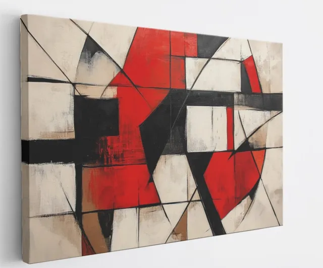Saammp Canvas Schilderij - Geblokt - Kleurijk - Abstract - 70x50 - Foto op canvas - Wanddecoratie - Muurdecoratie Woonkamer - Slaapkamer decoratie - Canvas Print Multicolor