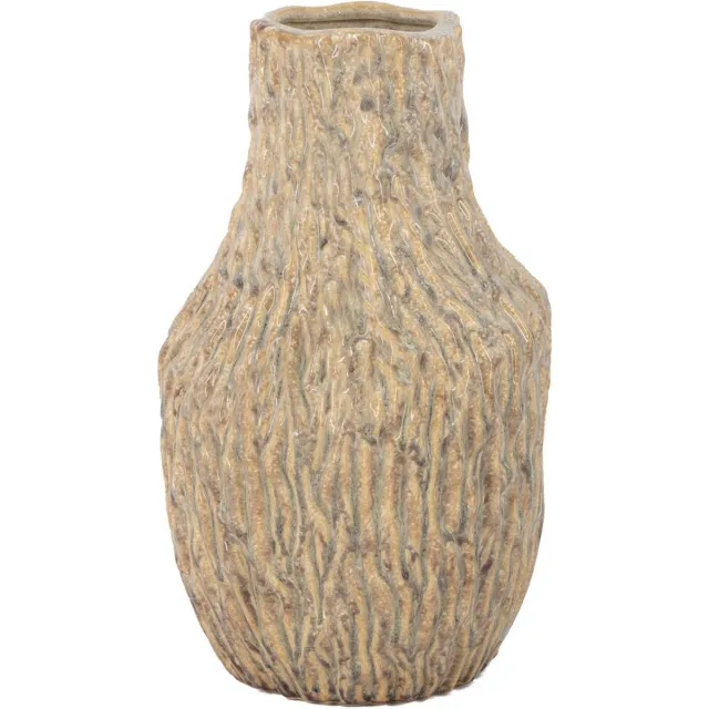 homebound by ky Aardewerk vaas organisch zand | 19x19x23cm | bloemenvaas keramiek off-white