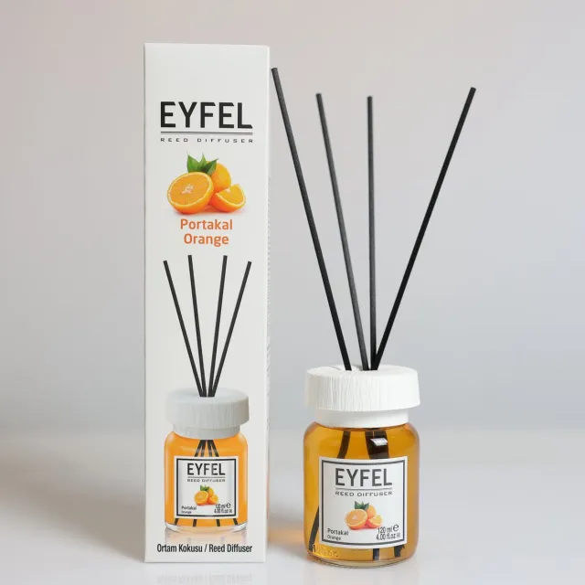 EYFEL PERFUME EYFEL - REED DIFFUSER - GEURSTOKJES - HUISPARFUM - ORANGE - 120ML ORANJE
