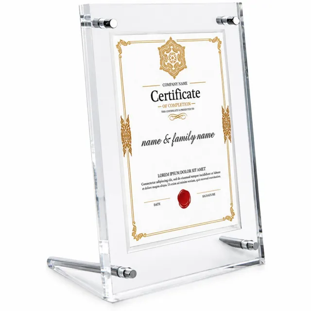 SWGOTA Transparante acryl fotolijst voor foto's van 6 inch, met afgeronde hoeken en schroefsteunen voor op tafel