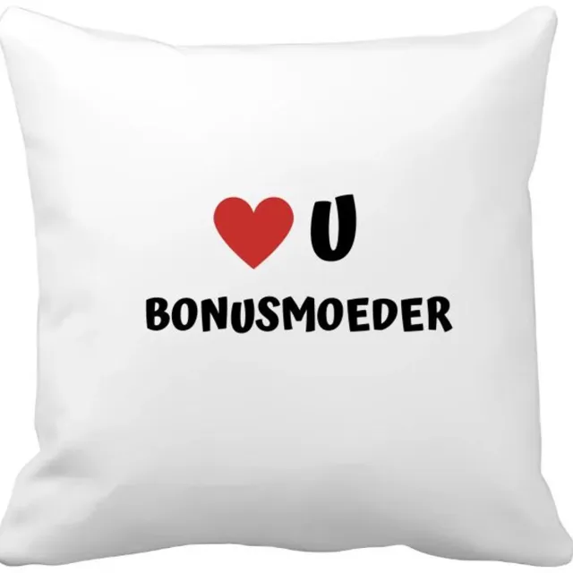 Akyol love u bonusmoeder Kussen hoes - Mama - de liefste bonusmoeder - moeder cadeautjes - moederdag - verjaardag - geschenk - kado - 40 bij 40 cm Multicolor