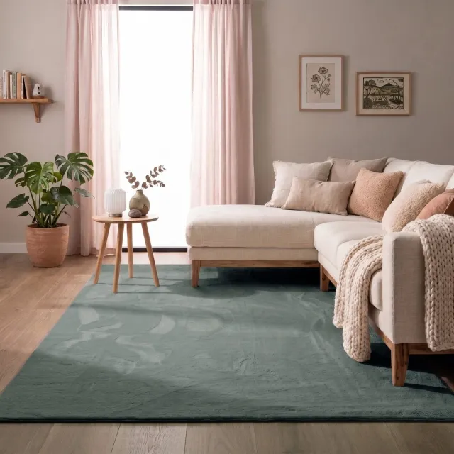 NATURL. Zacht laagpolig vloerkleed - Cozy Groen - 150x230cm