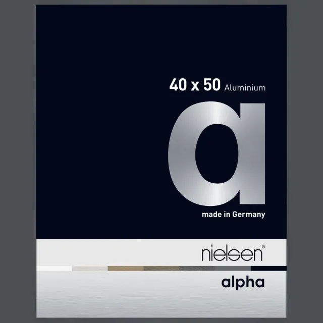 Nielsen Alpha Aluminium Wissellijst Glossy Dark Grey 40x50cm Donkergrijs-glanzend