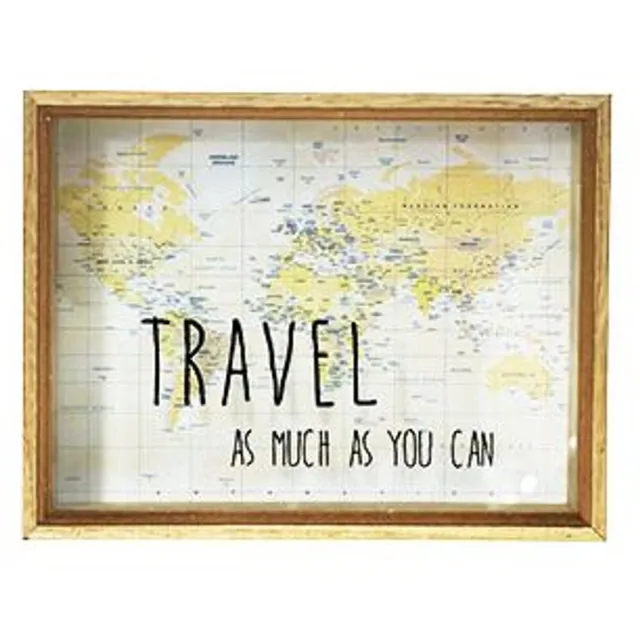 Cosy @ Home Spaarpot Travel Hout 26x20xh6cm